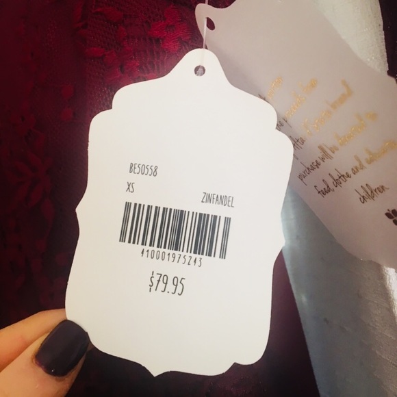 Altar’d State Red Lace Long Sleeve Dress NWT SALE - Picture 7 of 7